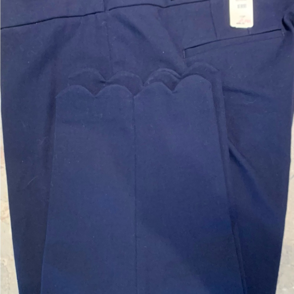 Talbots Navy Blue Chatham Crop with Scalloped Hem NWT, 10p - Picture 6 of 9